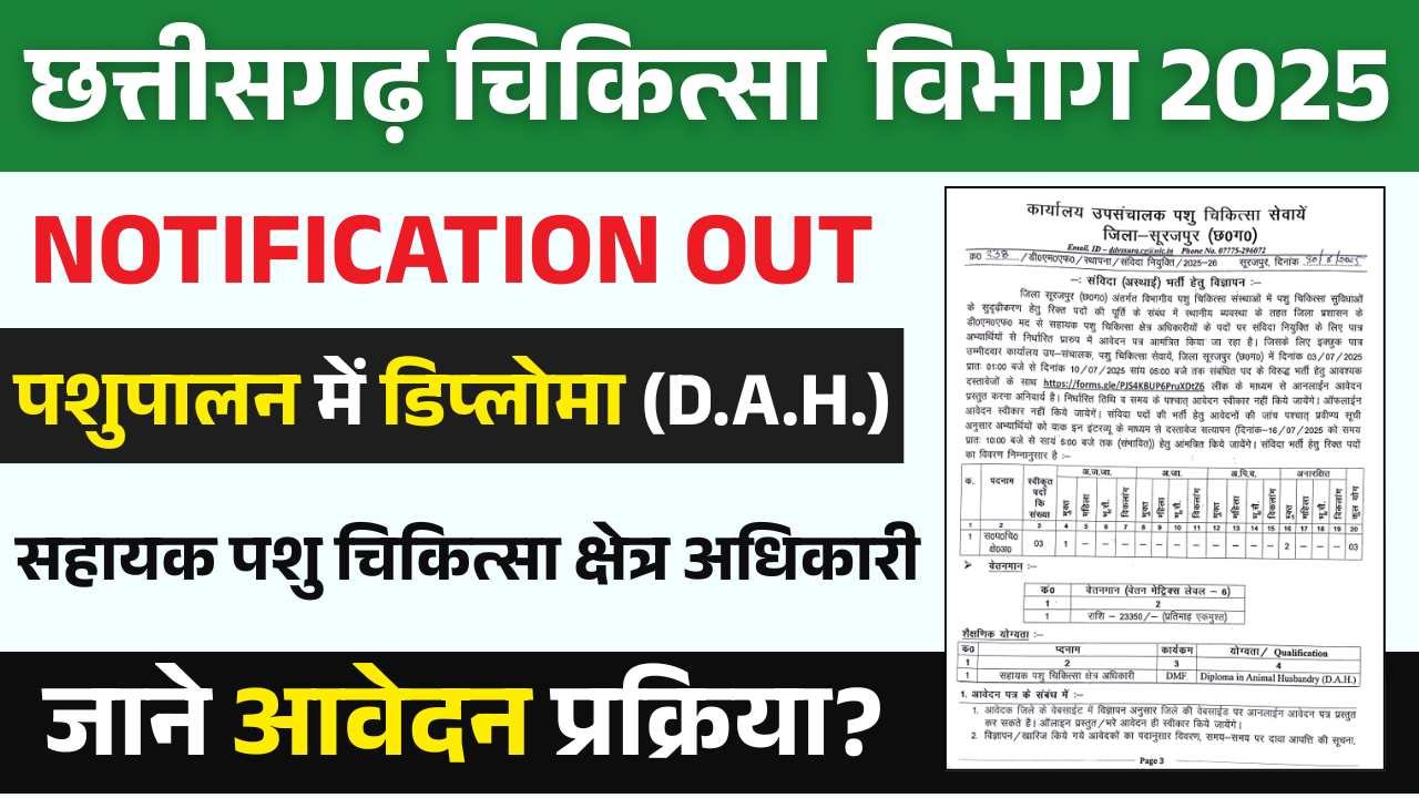 CG Pashu Vibhag Vacancy 2025