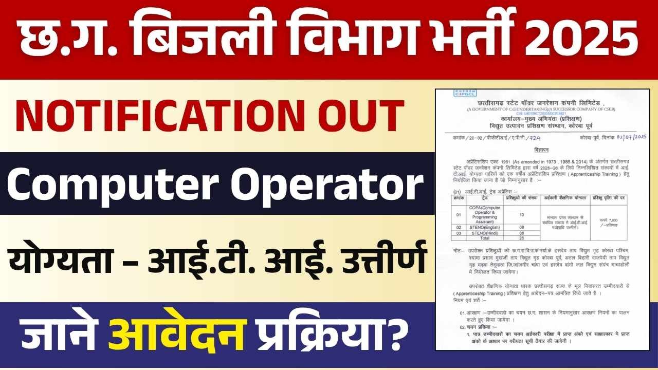 CG Bijli Vibhag Vacancy 2025