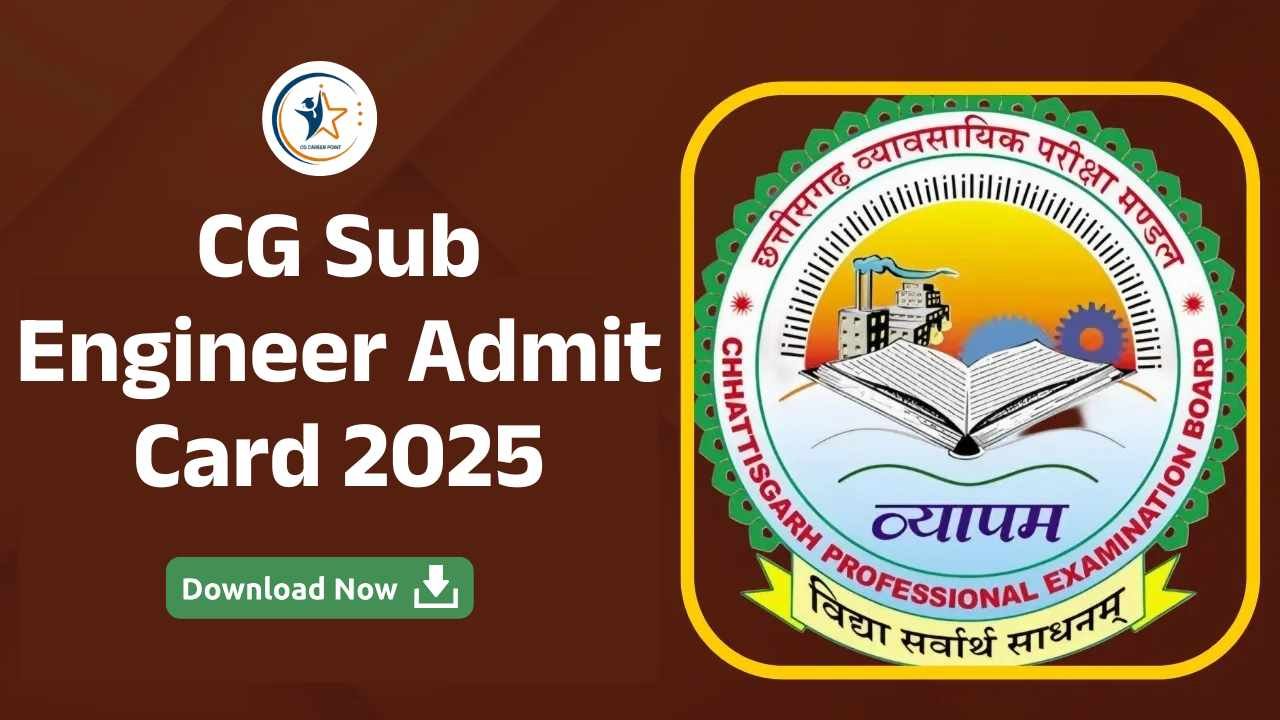 CG Vyapam Sub Engineer Admit Card