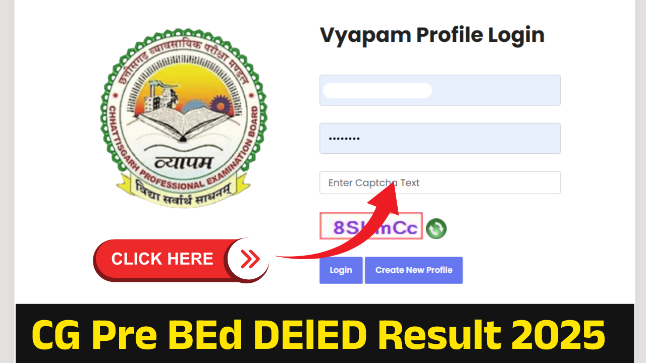 CG Pre BEd DElED Result 2025