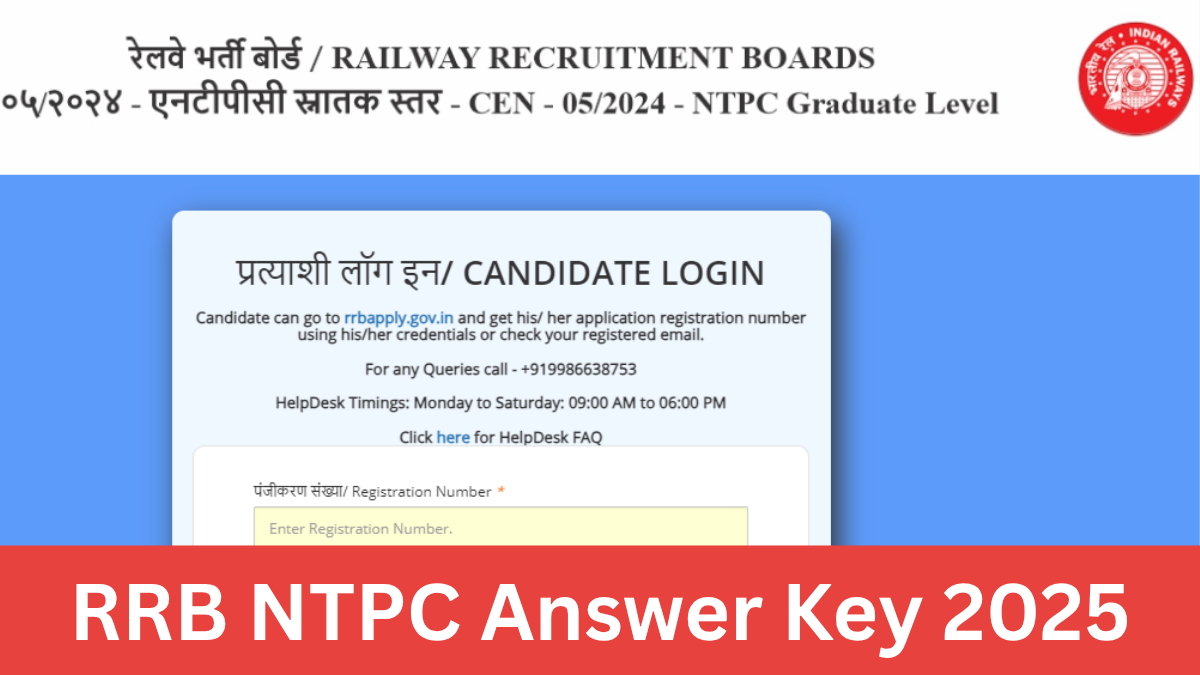 RRB NTPC Answer Key 2025